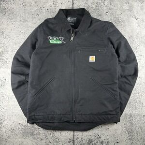 Carhartt Duck Detroit Jacket Men's Large Black Blanket-Lined Workwear OJ3828-M S